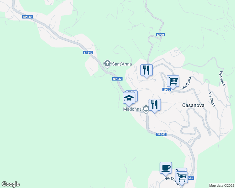 map of restaurants, bars, coffee shops, grocery stores, and more near 37 Via Emilio Vecchia in Provincia di Savona