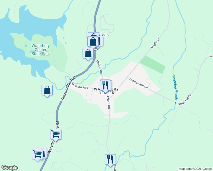 map of restaurants, bars, coffee shops, grocery stores, and more near in Waterbury