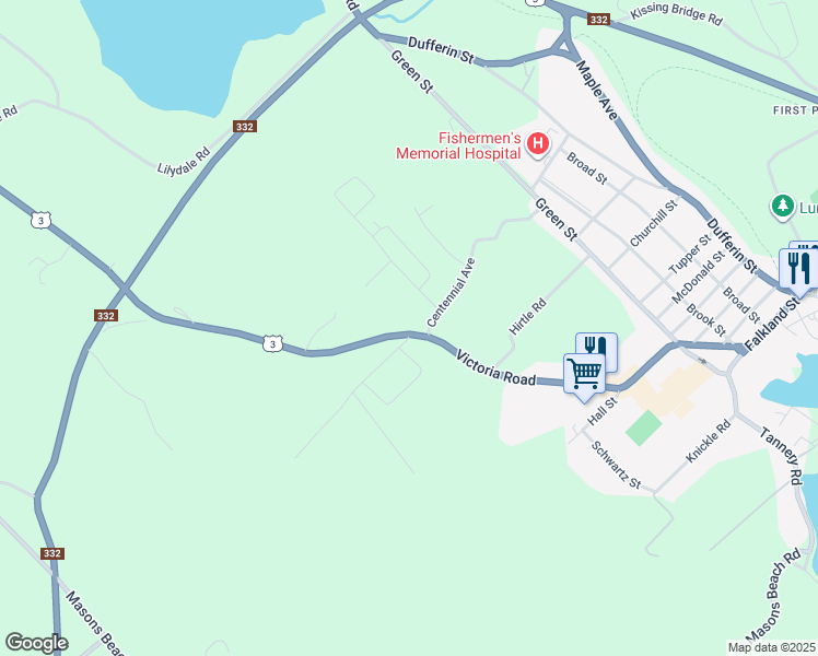 map of restaurants, bars, coffee shops, grocery stores, and more near 294 Victoria Road in Lunenburg