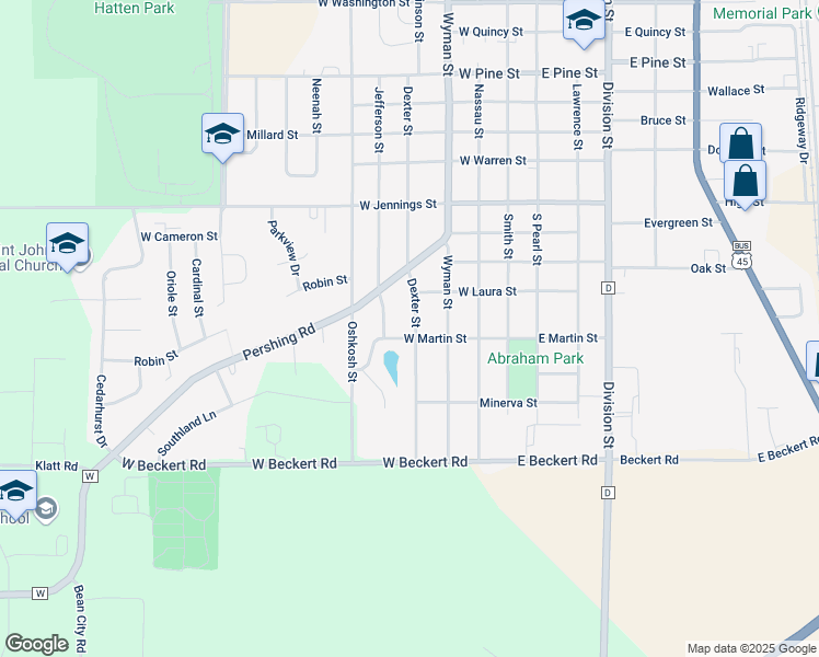 map of restaurants, bars, coffee shops, grocery stores, and more near 1719 Dexter Street in New London