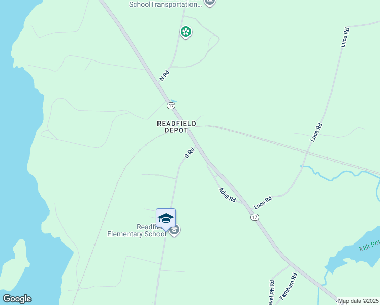 map of restaurants, bars, coffee shops, grocery stores, and more near 84 South Road in Readfield
