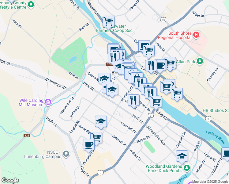 Map Of Bridgewater Ns Queen Street, Bridgewater Ns - Walk Score