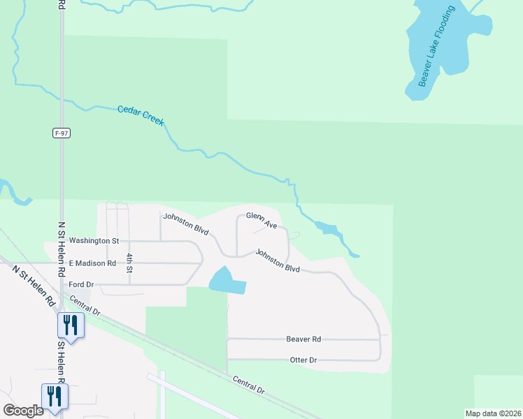 map of restaurants, bars, coffee shops, grocery stores, and more near 10621 Glenn Avenue in Richfield Township