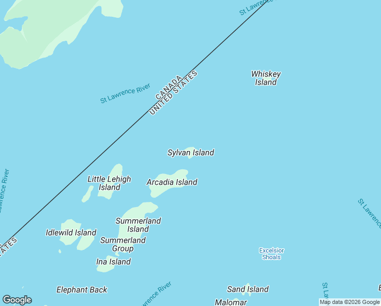 map of restaurants, bars, coffee shops, grocery stores, and more near 48992 Sylvan Island in Alexandria Bay