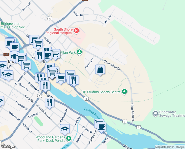 map of restaurants, bars, coffee shops, grocery stores, and more near 156 Hollingsworth Drive in Bridgewater