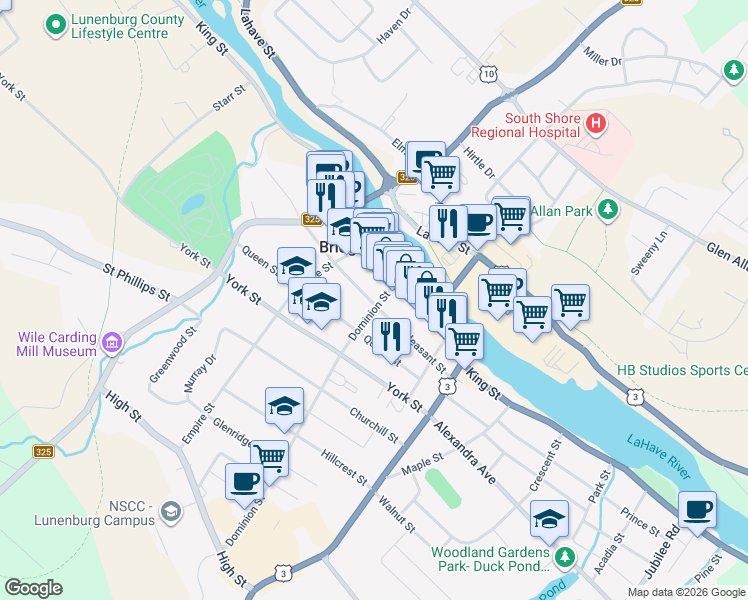 map of restaurants, bars, coffee shops, grocery stores, and more near 94 Pleasant Street in Bridgewater