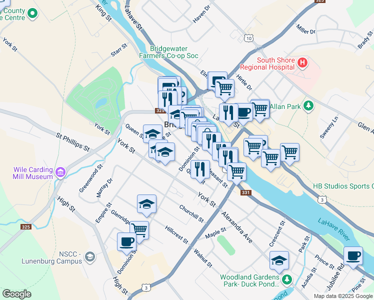 map of restaurants, bars, coffee shops, grocery stores, and more near 101 Pleasant Street in Bridgewater