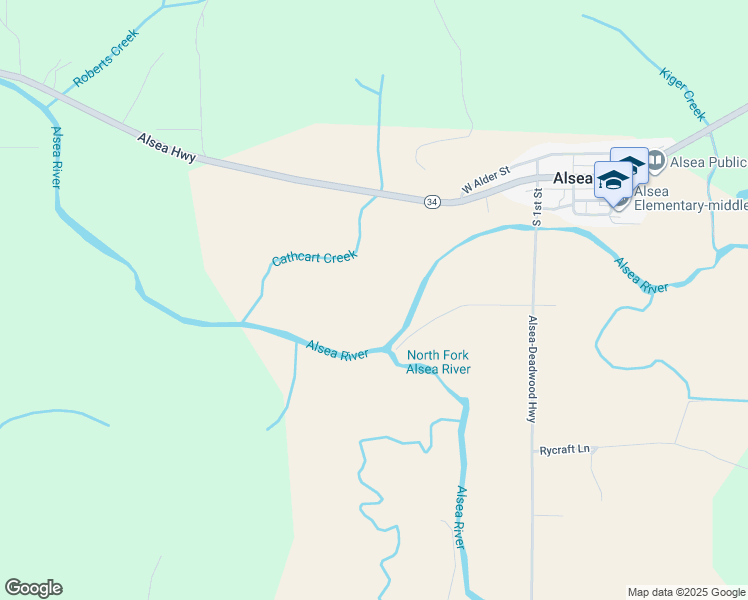 map of restaurants, bars, coffee shops, grocery stores, and more near 27520 Alsea-Deadwood Highway in Alsea