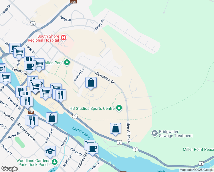 map of restaurants, bars, coffee shops, grocery stores, and more near 141 Roundhouse Drive in Bridgewater