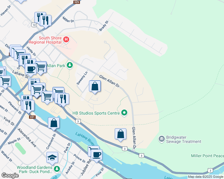 map of restaurants, bars, coffee shops, grocery stores, and more near 141 Roundhouse Drive in Bridgewater