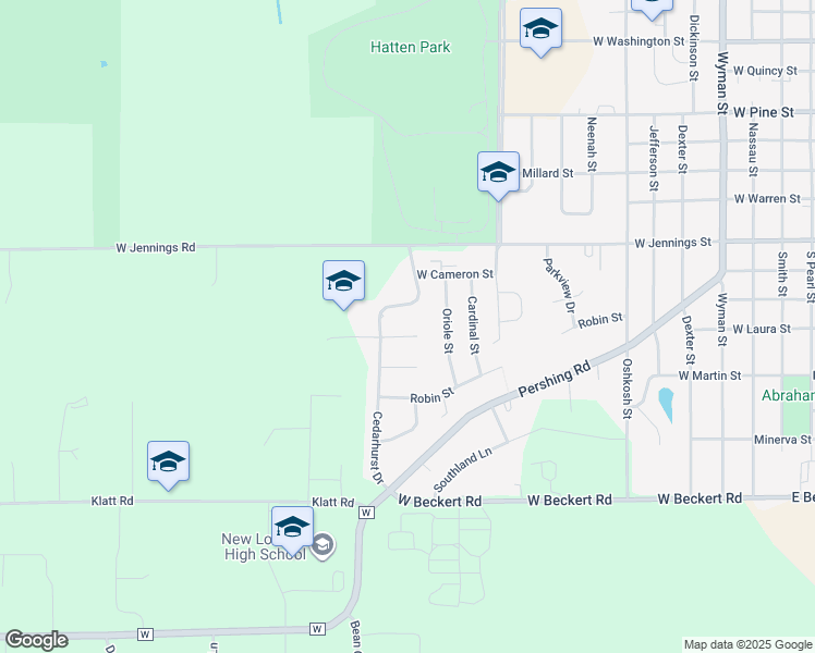 map of restaurants, bars, coffee shops, grocery stores, and more near 1508 Cedarhurst Drive in New London