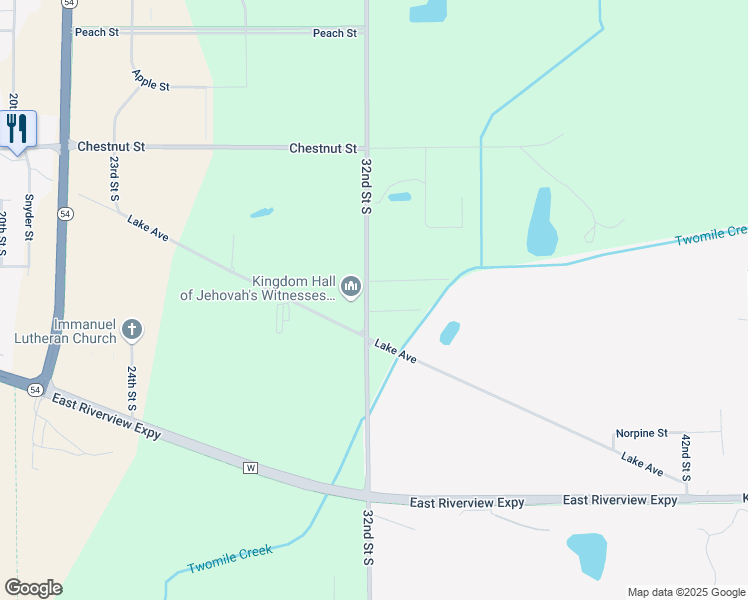 map of restaurants, bars, coffee shops, grocery stores, and more near 1431 32nd Street South in Wisconsin Rapids