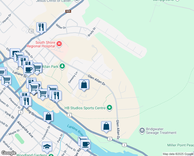 map of restaurants, bars, coffee shops, grocery stores, and more near 378 Glen Allan Drive in Bridgewater
