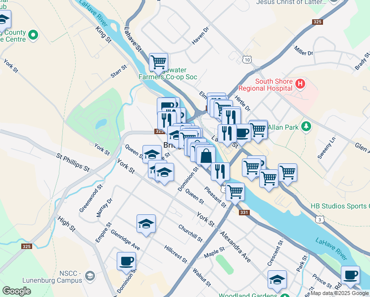 map of restaurants, bars, coffee shops, grocery stores, and more near 1 Empire Street in Bridgewater