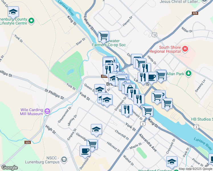 map of restaurants, bars, coffee shops, grocery stores, and more near 153 Pleasant Street in Bridgewater