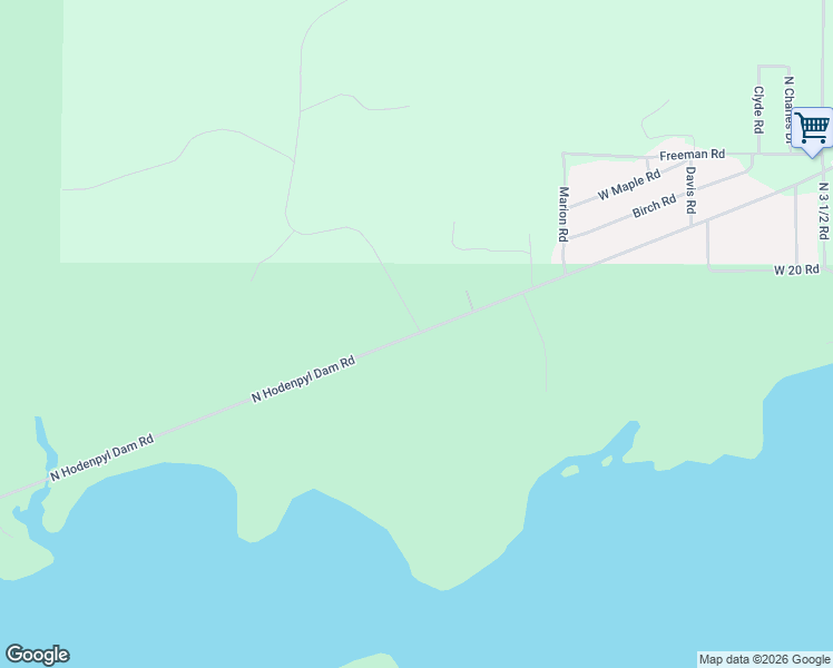 map of restaurants, bars, coffee shops, grocery stores, and more near 11279 North Hodenpyl Dam Road in Mesick