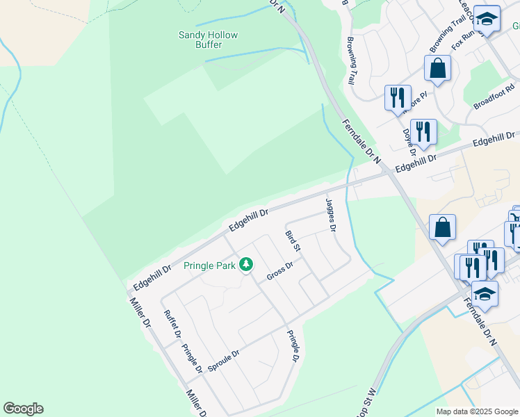 map of restaurants, bars, coffee shops, grocery stores, and more near in Barrie