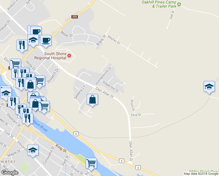 map of restaurants, bars, coffee shops, grocery stores, and more near 38 Ridgecrest Drive in Bridgewater