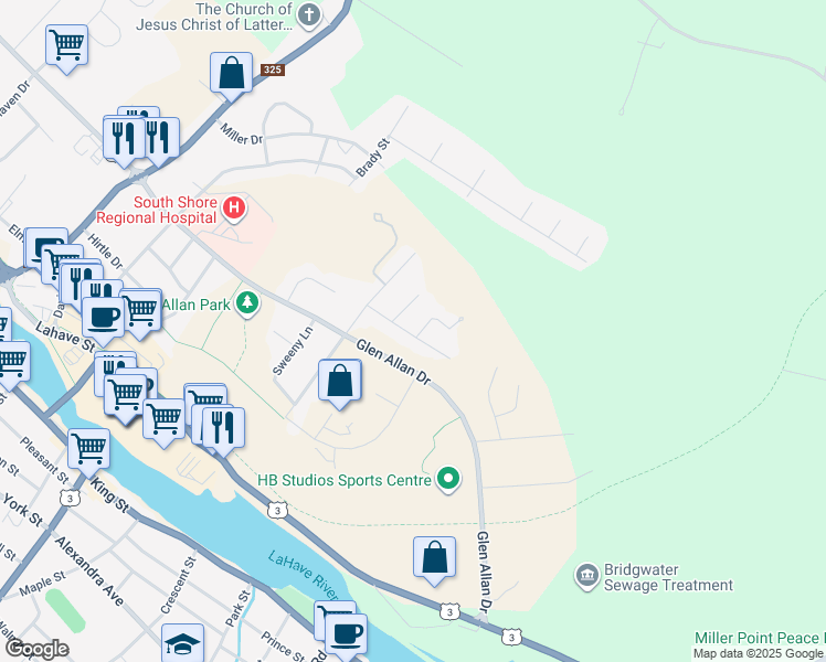 map of restaurants, bars, coffee shops, grocery stores, and more near 39 Ridgecrest Drive in Bridgewater