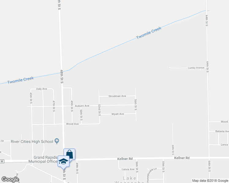 map of restaurants, bars, coffee shops, grocery stores, and more near 5331 Strodman Avenue in Wisconsin Rapids