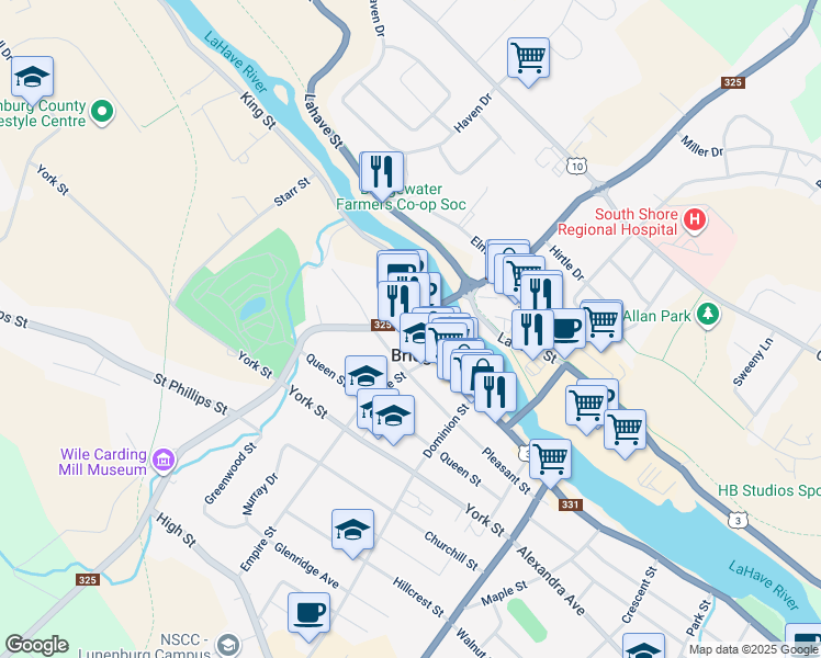 map of restaurants, bars, coffee shops, grocery stores, and more near 777 King Street in Bridgewater