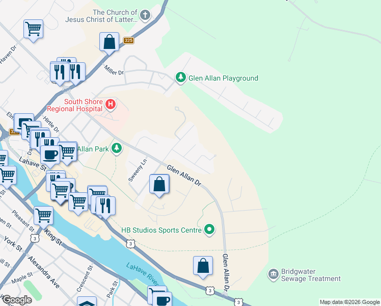 map of restaurants, bars, coffee shops, grocery stores, and more near 12 Willowbend Court in Bridgewater
