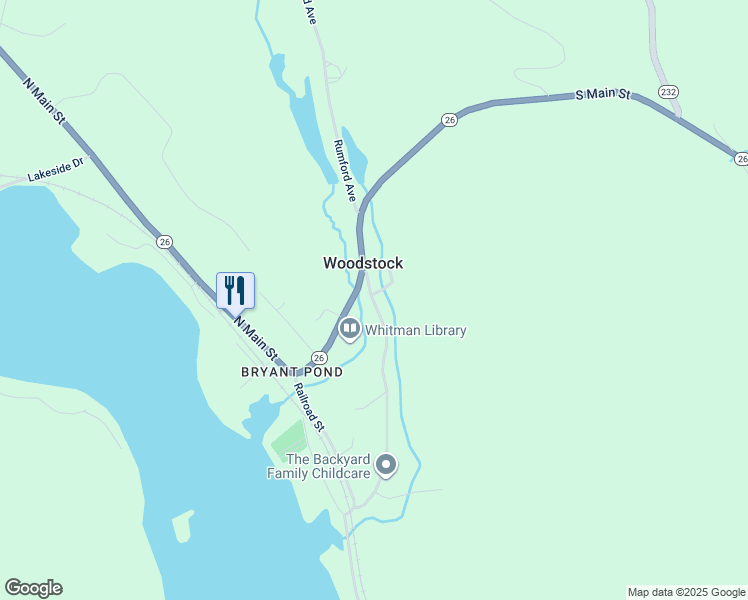 map of restaurants, bars, coffee shops, grocery stores, and more near 98 Church Street in Woodstock