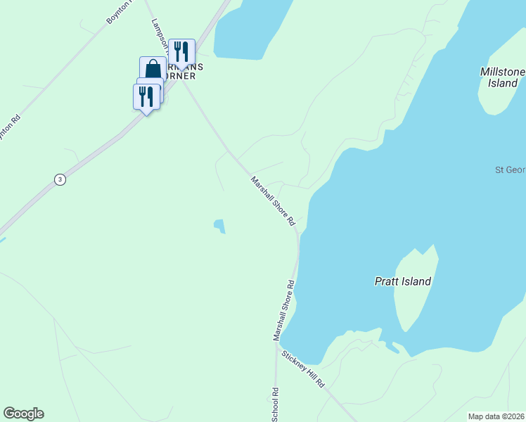 map of restaurants, bars, coffee shops, grocery stores, and more near 46 Ponderosa Drive in Liberty