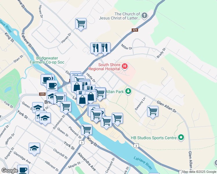 map of restaurants, bars, coffee shops, grocery stores, and more near 35 Hopkins Drive in Bridgewater