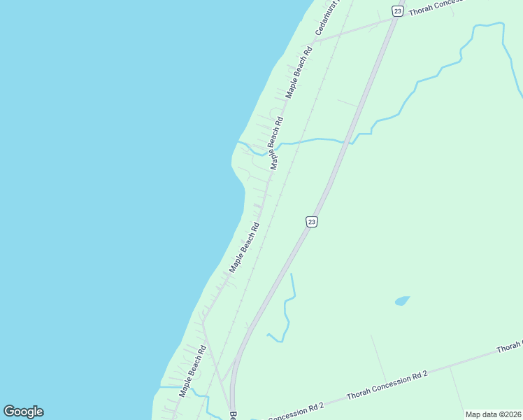 map of restaurants, bars, coffee shops, grocery stores, and more near 25630B Maple Beach Road in Brock