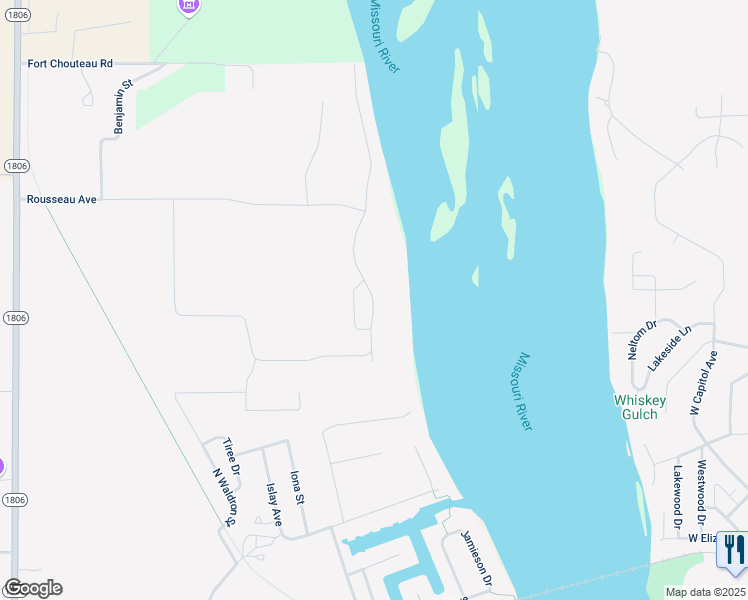 map of restaurants, bars, coffee shops, grocery stores, and more near Whispering Shore in Fort Pierre