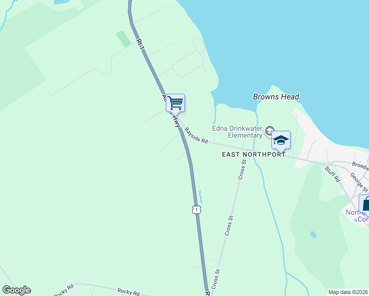 map of restaurants, bars, coffee shops, grocery stores, and more near 1315 Atlantic Highway in Northport