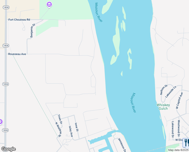 map of restaurants, bars, coffee shops, grocery stores, and more near Whispering Shore in Fort Pierre