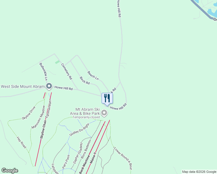 map of restaurants, bars, coffee shops, grocery stores, and more near 241 Howe Hill Road in Greenwood
