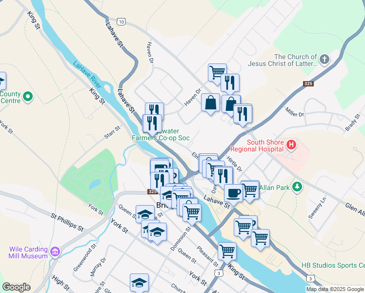 map of restaurants, bars, coffee shops, grocery stores, and more near 79 Elm Street in Bridgewater
