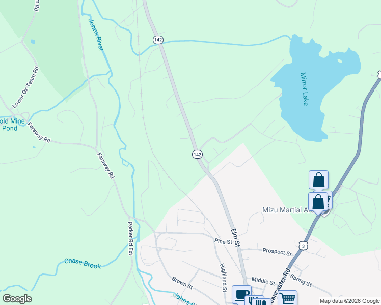 map of restaurants, bars, coffee shops, grocery stores, and more near 1068 Whitefield Road in Dalton