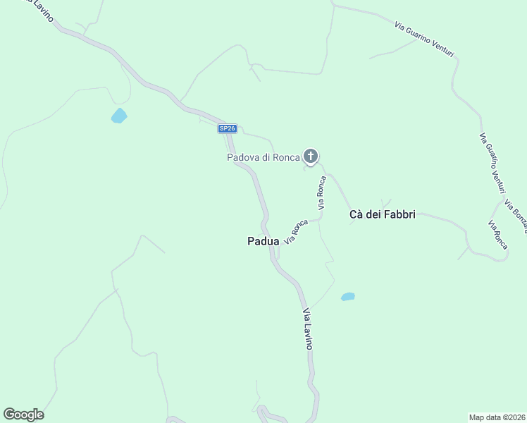 map of restaurants, bars, coffee shops, grocery stores, and more near 463/A Via Lavino in Padova