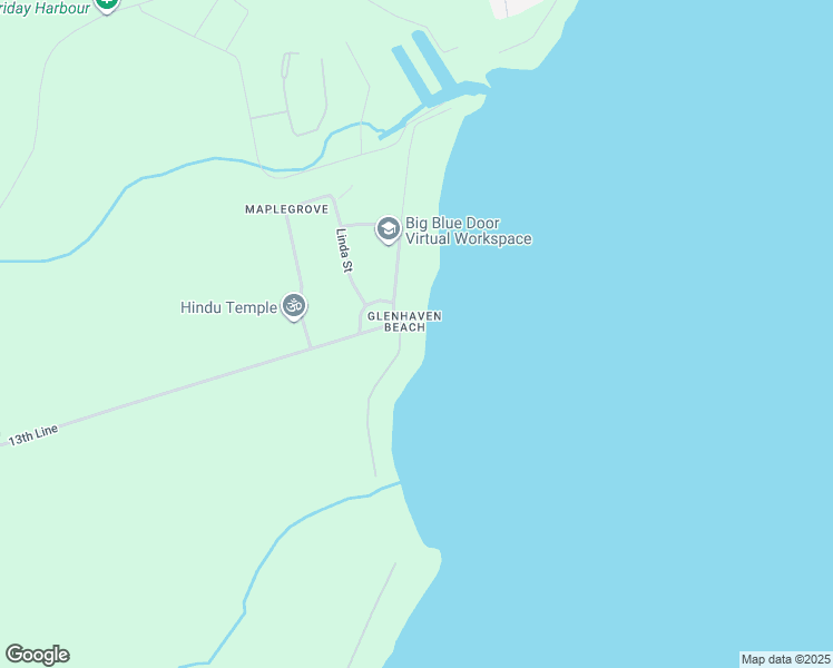 map of restaurants, bars, coffee shops, grocery stores, and more near 3595 Glenhaven Beach Road in Innisfil
