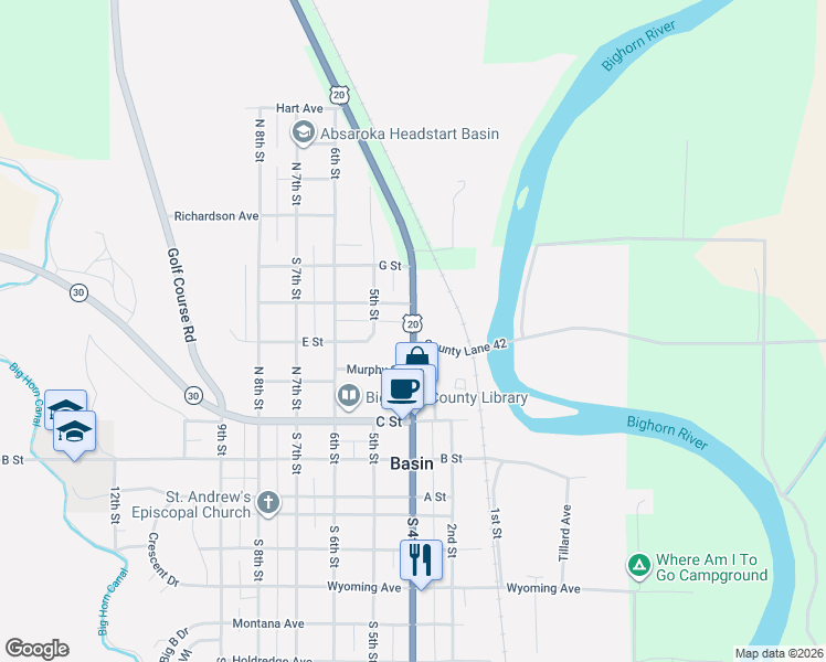 map of restaurants, bars, coffee shops, grocery stores, and more near 310 4th Street in Basin