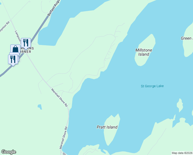 map of restaurants, bars, coffee shops, grocery stores, and more near 87 Sherman Road in Liberty