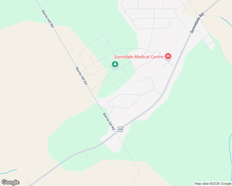 map of restaurants, bars, coffee shops, grocery stores, and more near 28 Alana Drive in Barrie