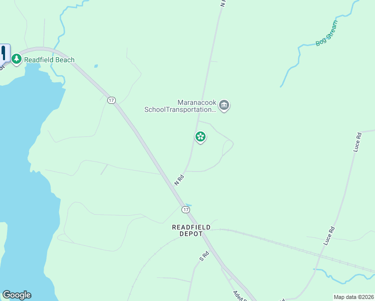 map of restaurants, bars, coffee shops, grocery stores, and more near 26 North Road in Readfield