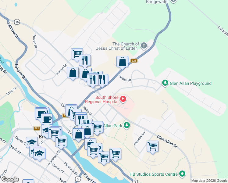 map of restaurants, bars, coffee shops, grocery stores, and more near 4 Nafthal Drive in Bridgewater