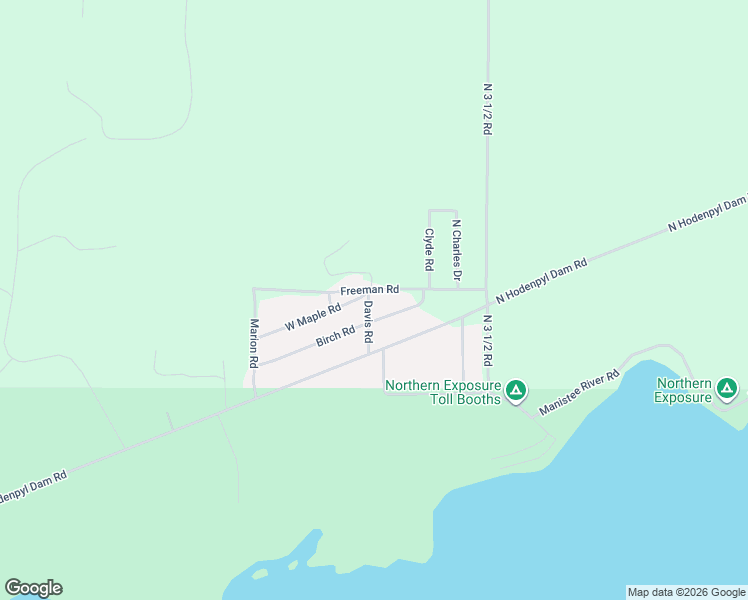 map of restaurants, bars, coffee shops, grocery stores, and more near 10300-10700 Birch Rd in Mesick