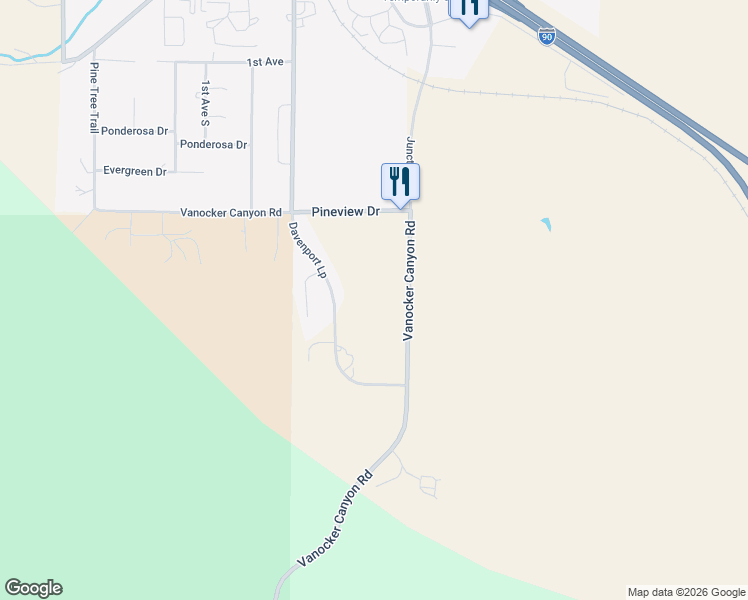 map of restaurants, bars, coffee shops, grocery stores, and more near 3430 Davenport Loop in Marcus