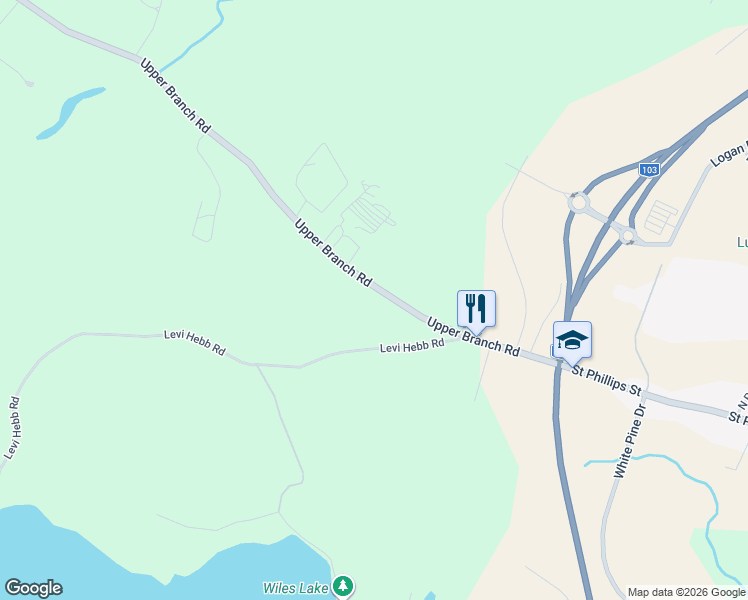 map of restaurants, bars, coffee shops, grocery stores, and more near 559 Upper Branch Road in Wileville