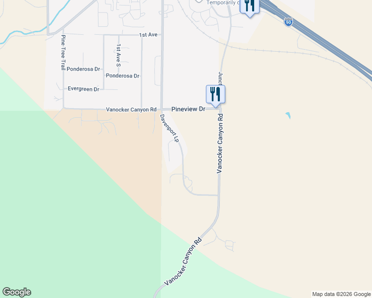 map of restaurants, bars, coffee shops, grocery stores, and more near 3430 Davenport Loop in Marcus