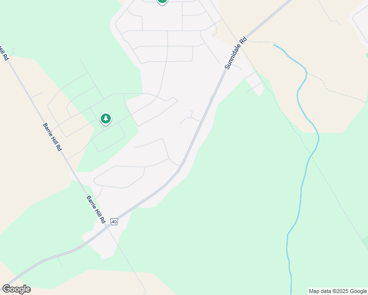 map of restaurants, bars, coffee shops, grocery stores, and more near 1104 Sunnidale Road in Barrie