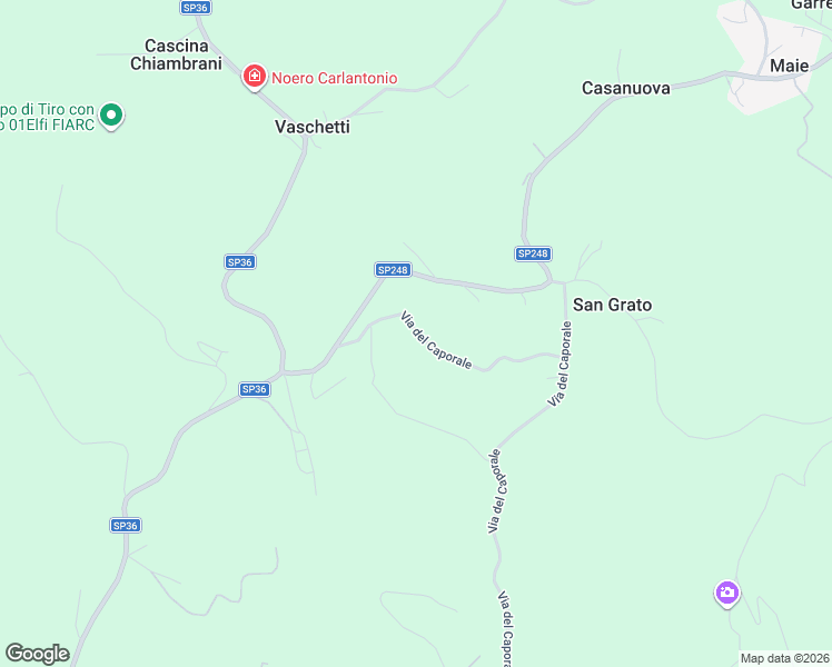 map of restaurants, bars, coffee shops, grocery stores, and more near 14 Via del Caporale in Provincia di Cuneo