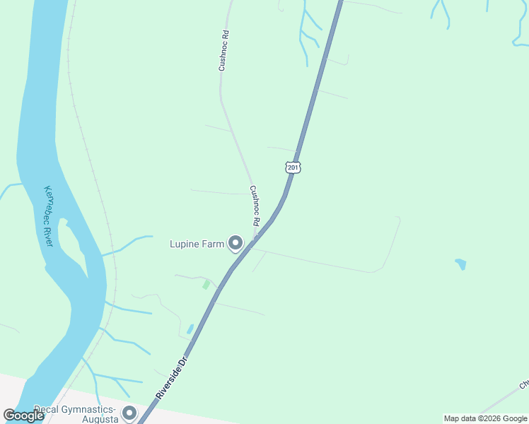 map of restaurants, bars, coffee shops, grocery stores, and more near 17 Cushnoc Road in Vassalboro